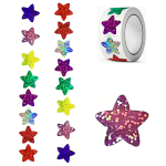 Colourful Star Stickers - Roll of 50's assorted